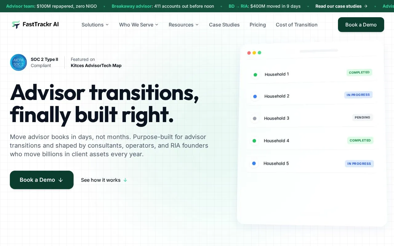FastTrackr AI homepage screenshot