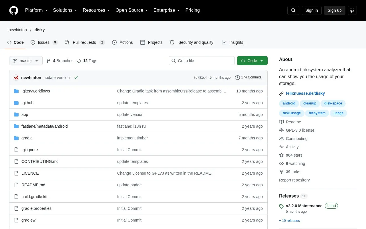 Disky homepage screenshot