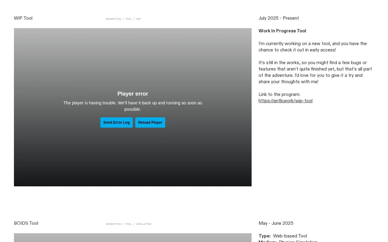 Antlii homepage screenshot