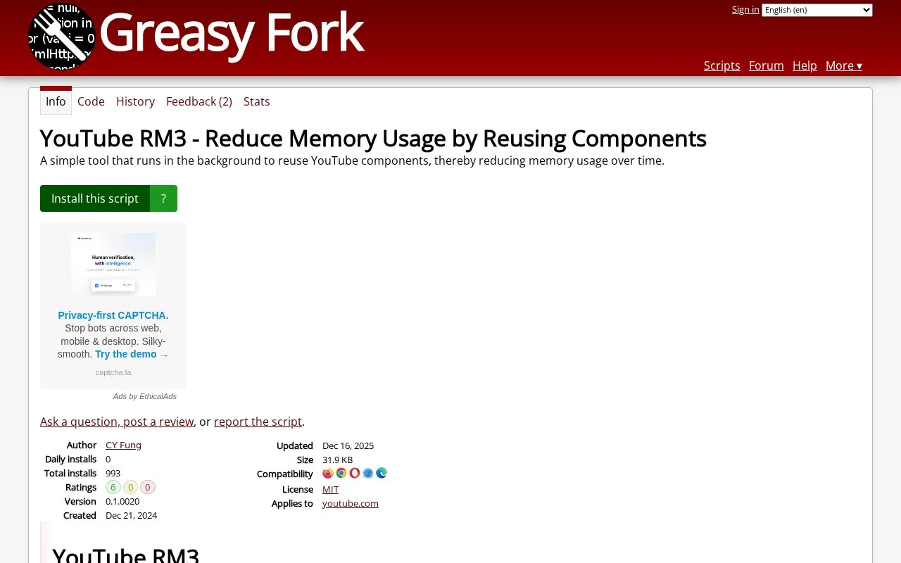 YT RM3 homepage screenshot