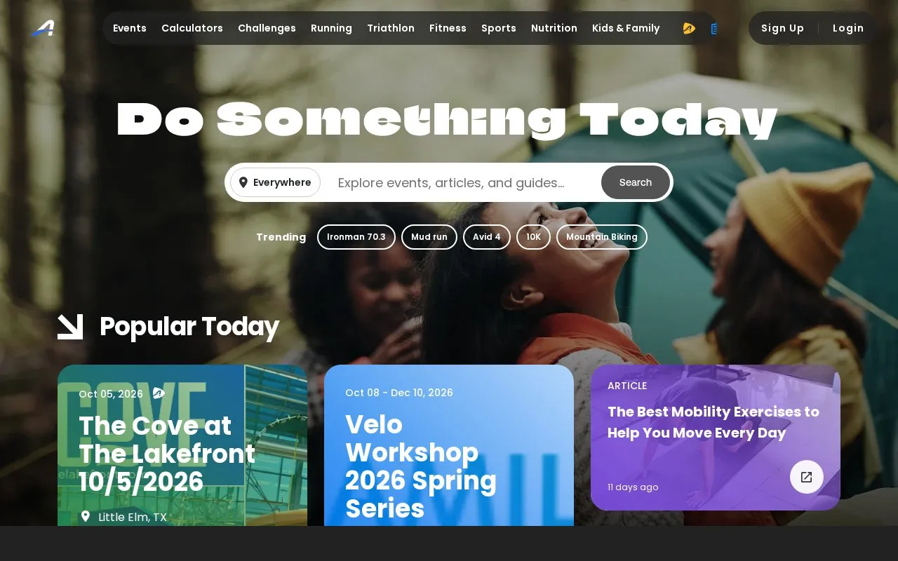 ACTIVE homepage screenshot