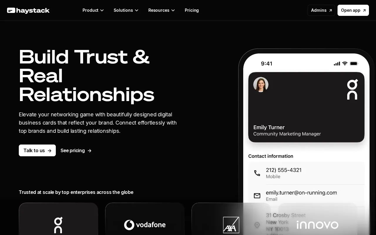 Haystack homepage screenshot