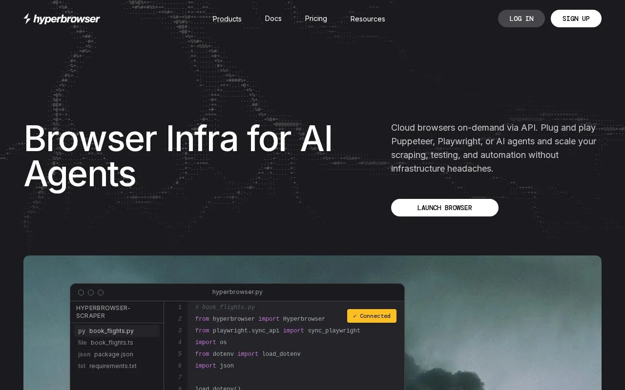 Hyperbrowser homepage screenshot