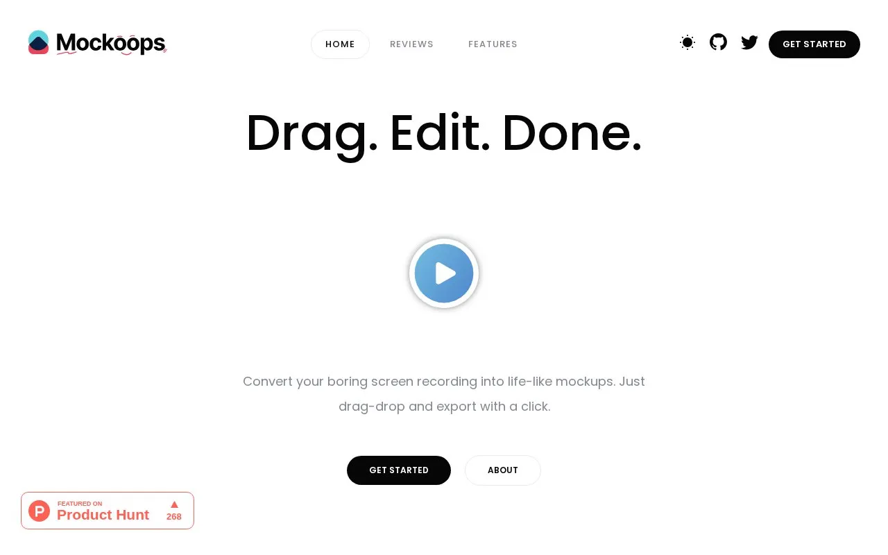 Mockoops homepage screenshot