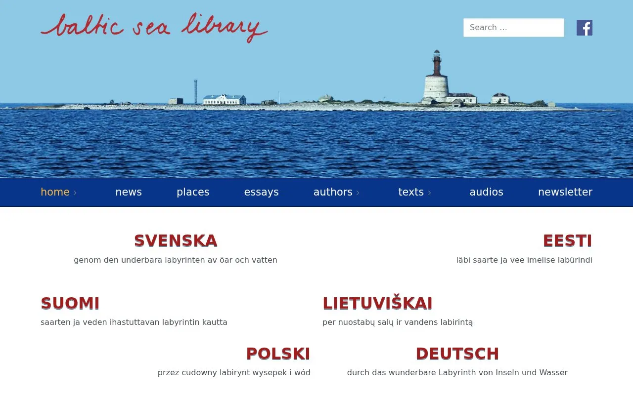 Baltic Sea Library homepage screenshot