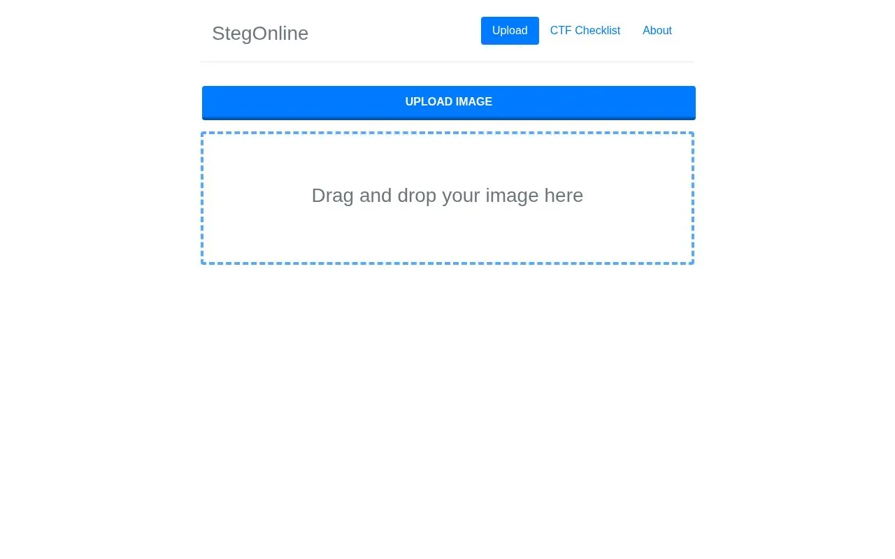 StegOnline homepage screenshot