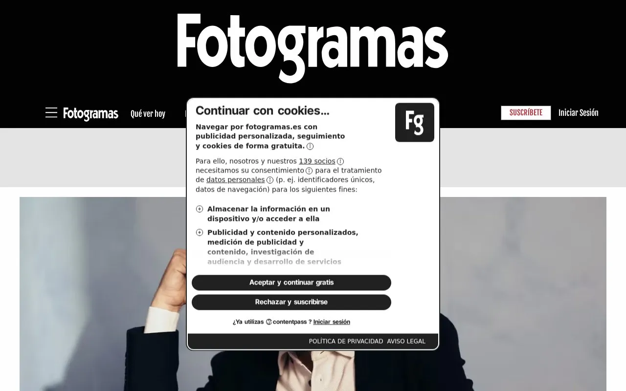 Fotogramas homepage screenshot