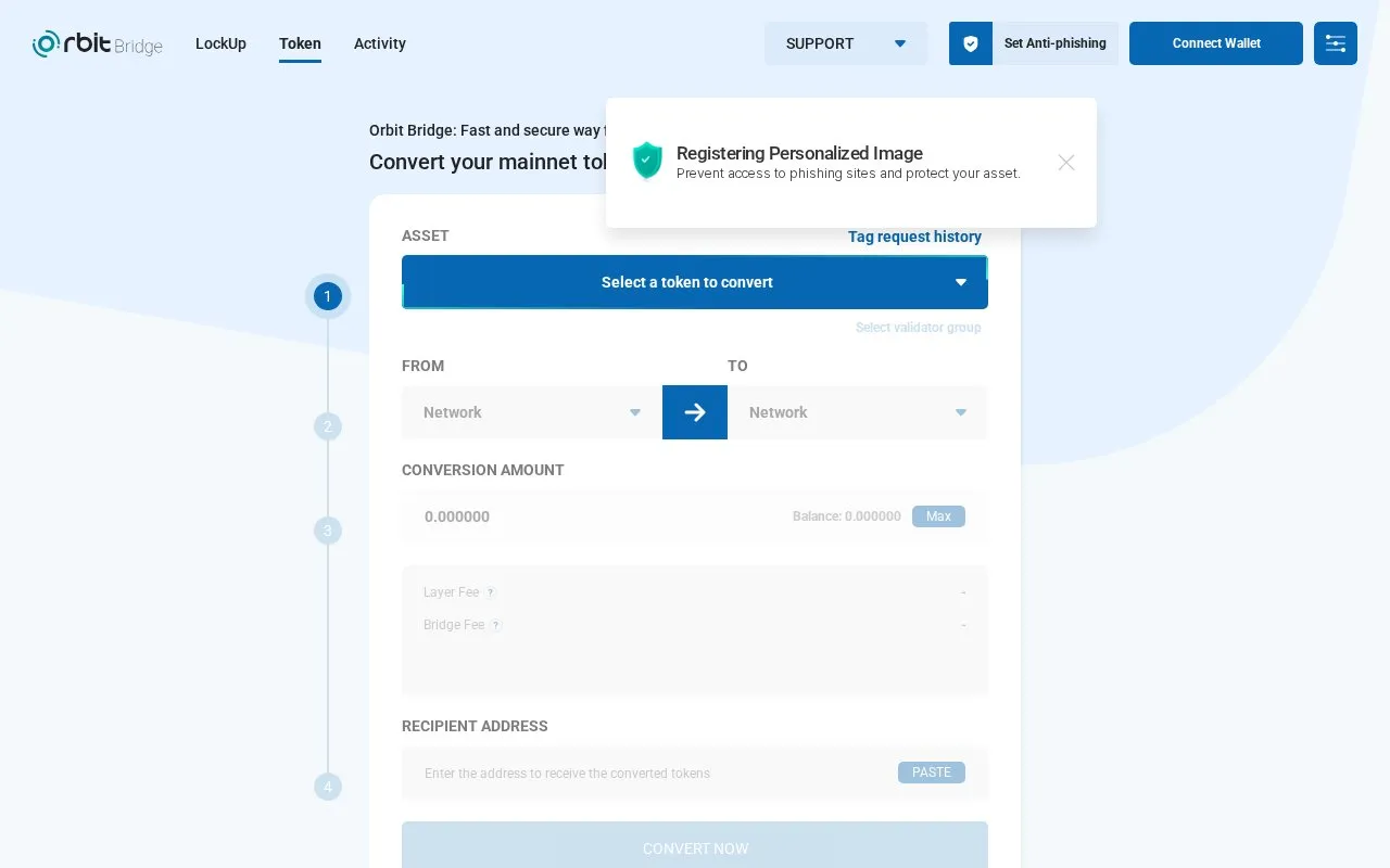 Orbit Bridge homepage screenshot