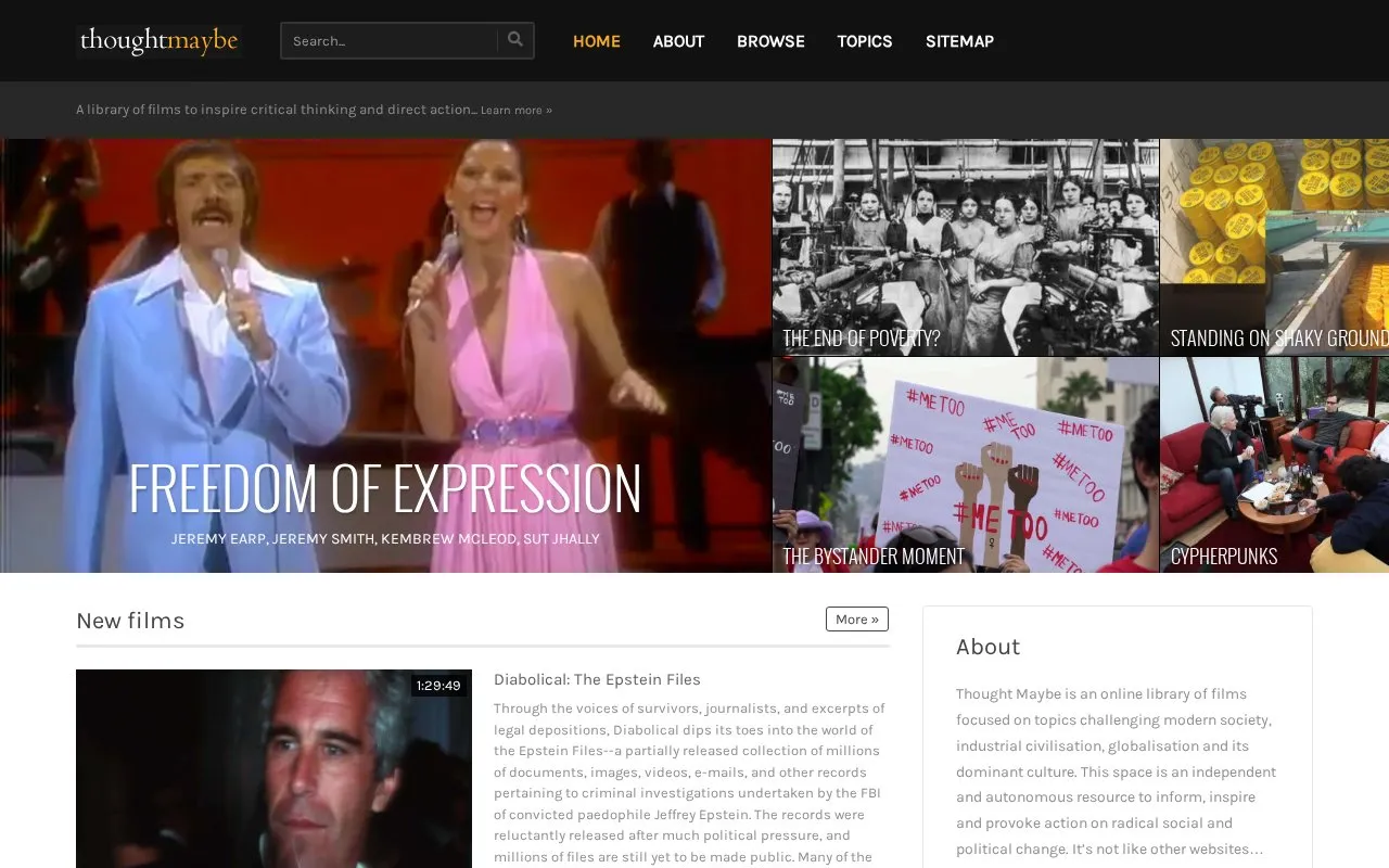 Thought Maybe homepage screenshot