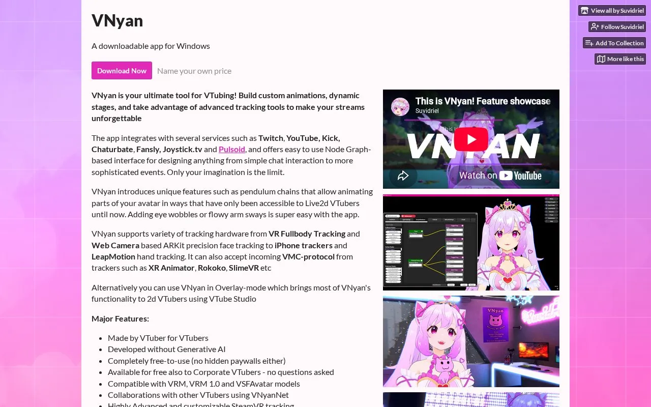 VNyan homepage screenshot