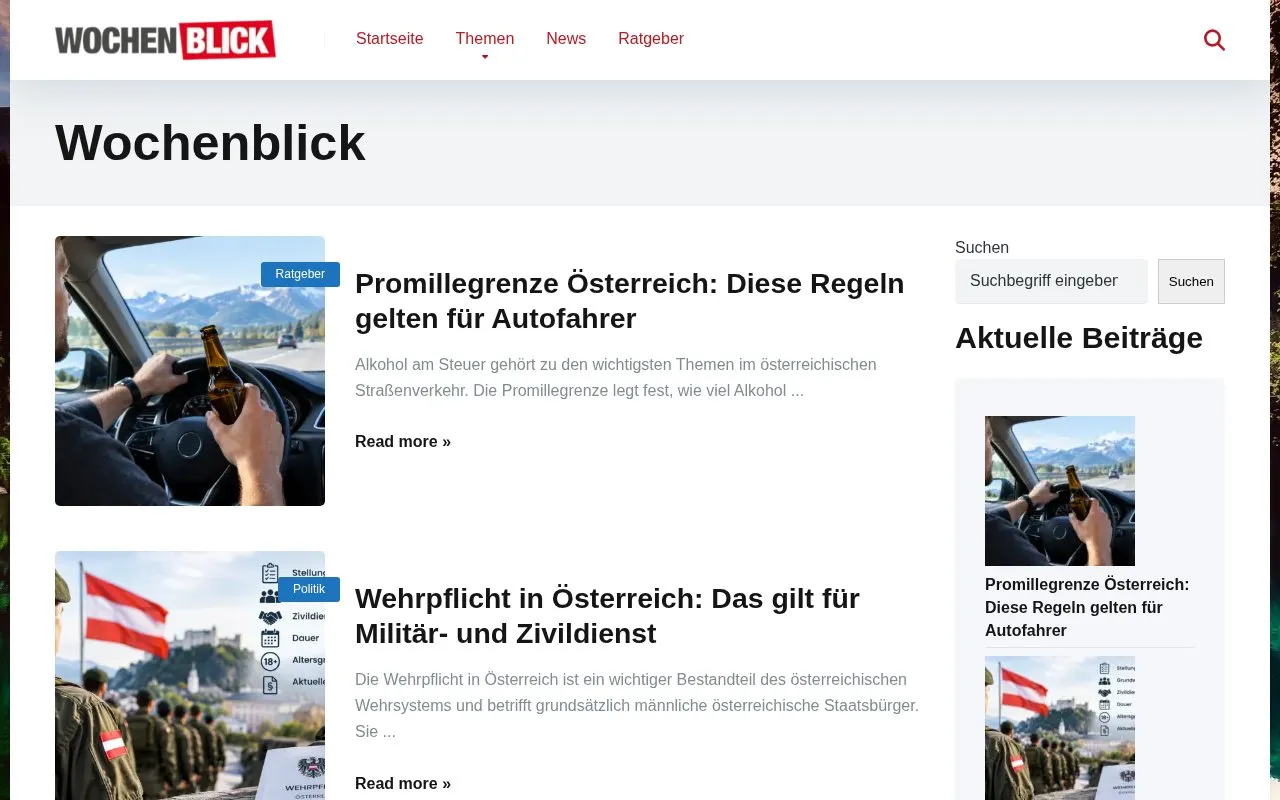 Wochenblick homepage screenshot