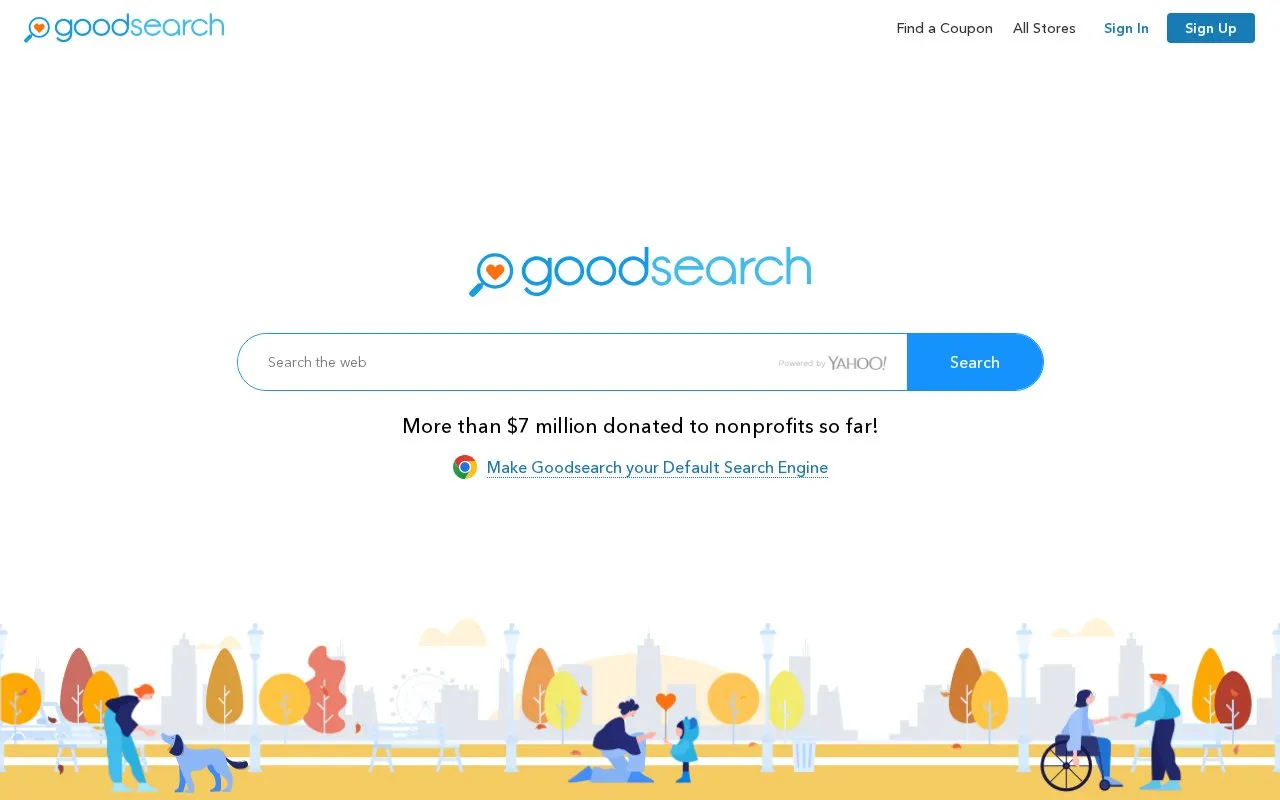 Goodsearch homepage screenshot