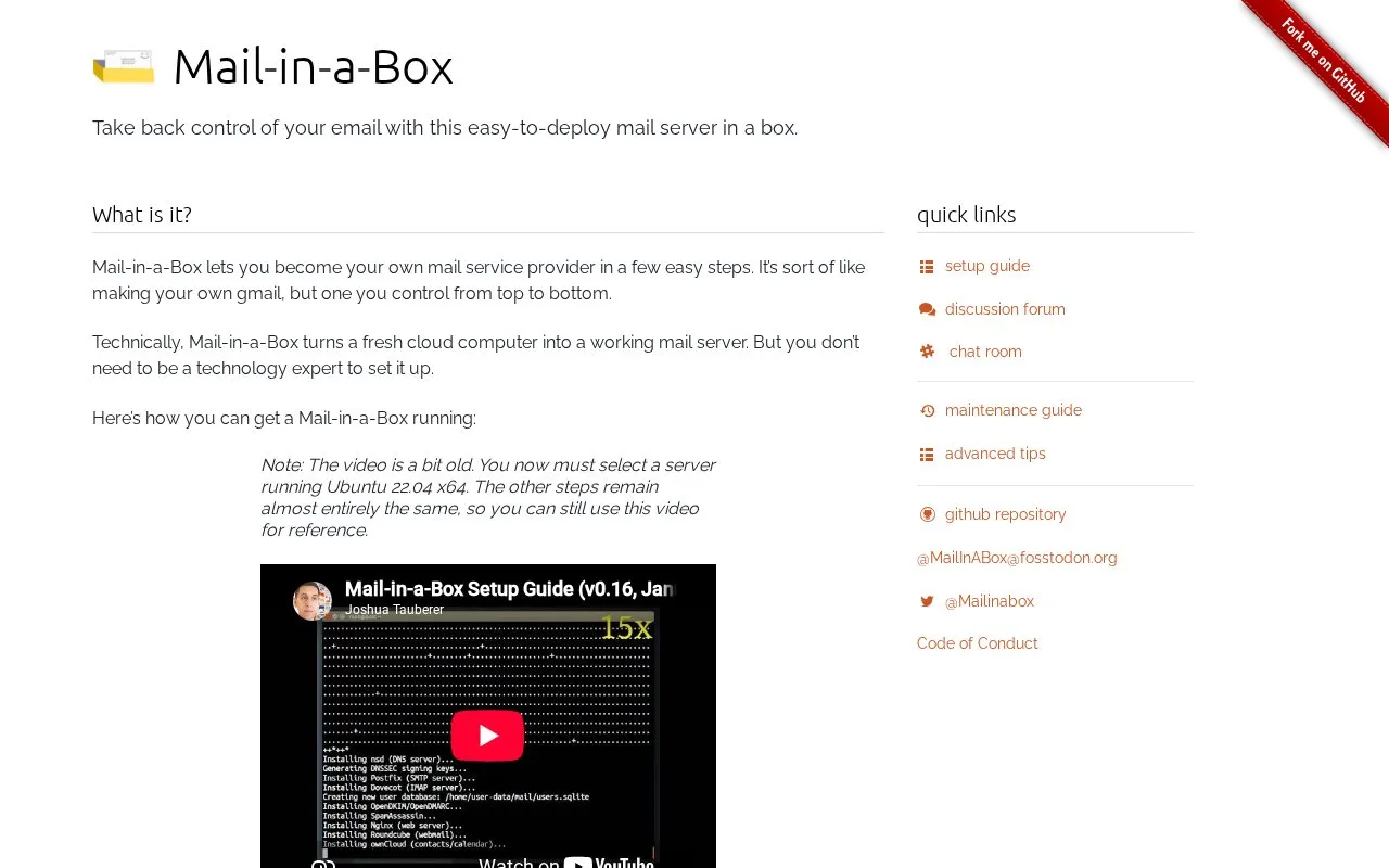 Mail-in-a-Box homepage screenshot