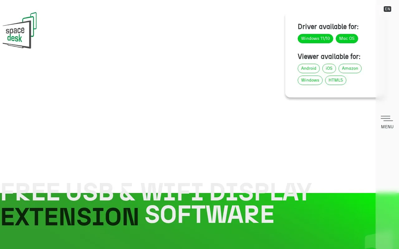 SpaceDesk homepage screenshot