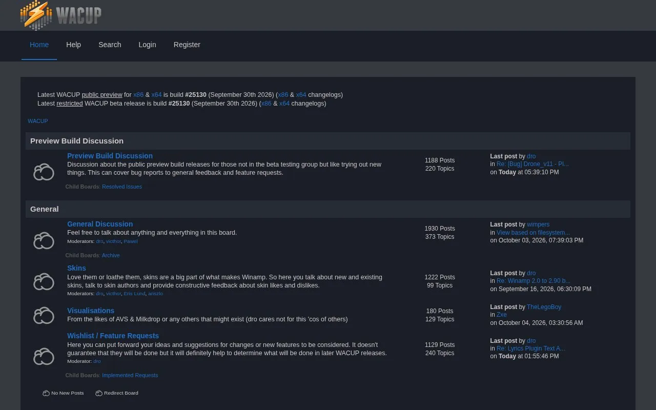 Community homepage screenshot