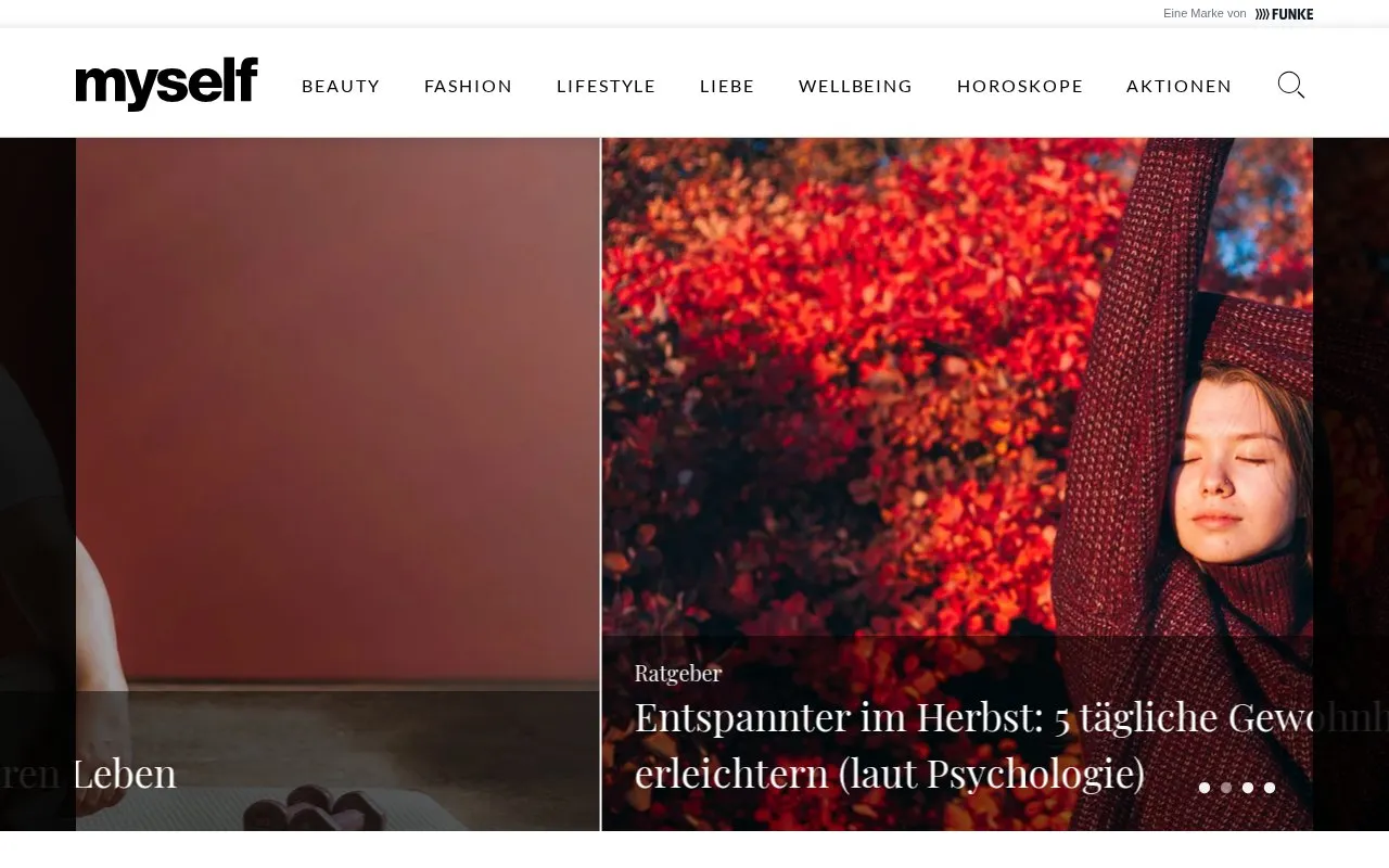 Myself homepage screenshot