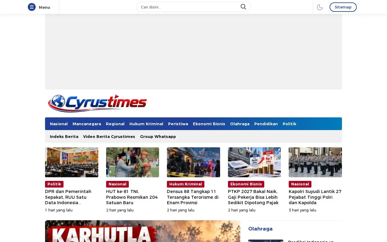 Cyrustimes homepage screenshot