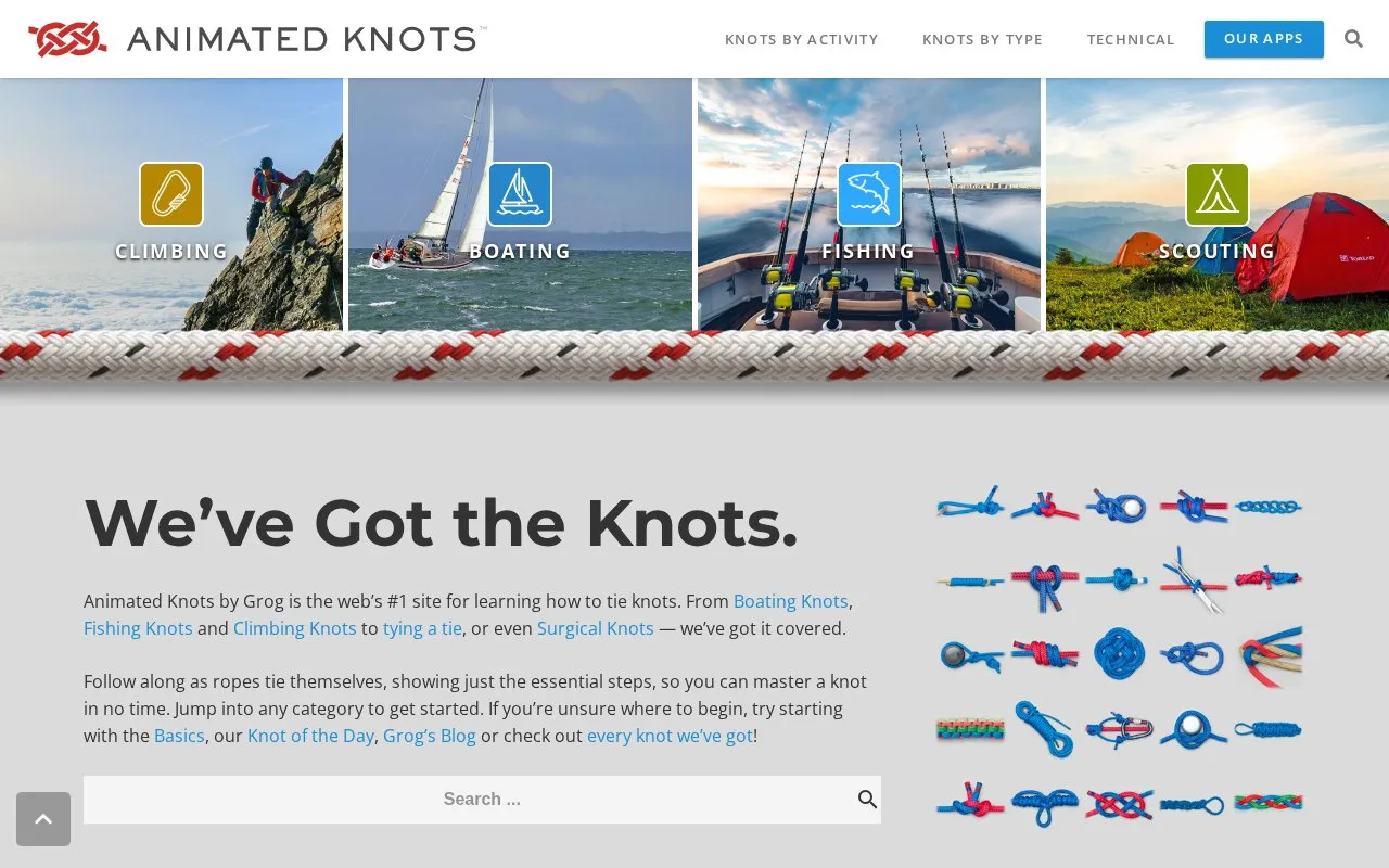 Animated Knots homepage screenshot