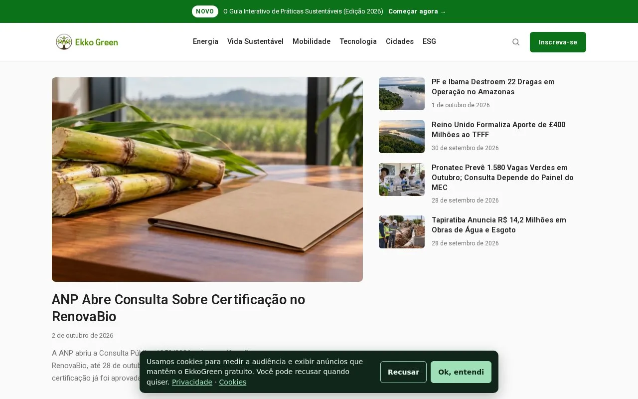 Portal Ekko Green homepage screenshot