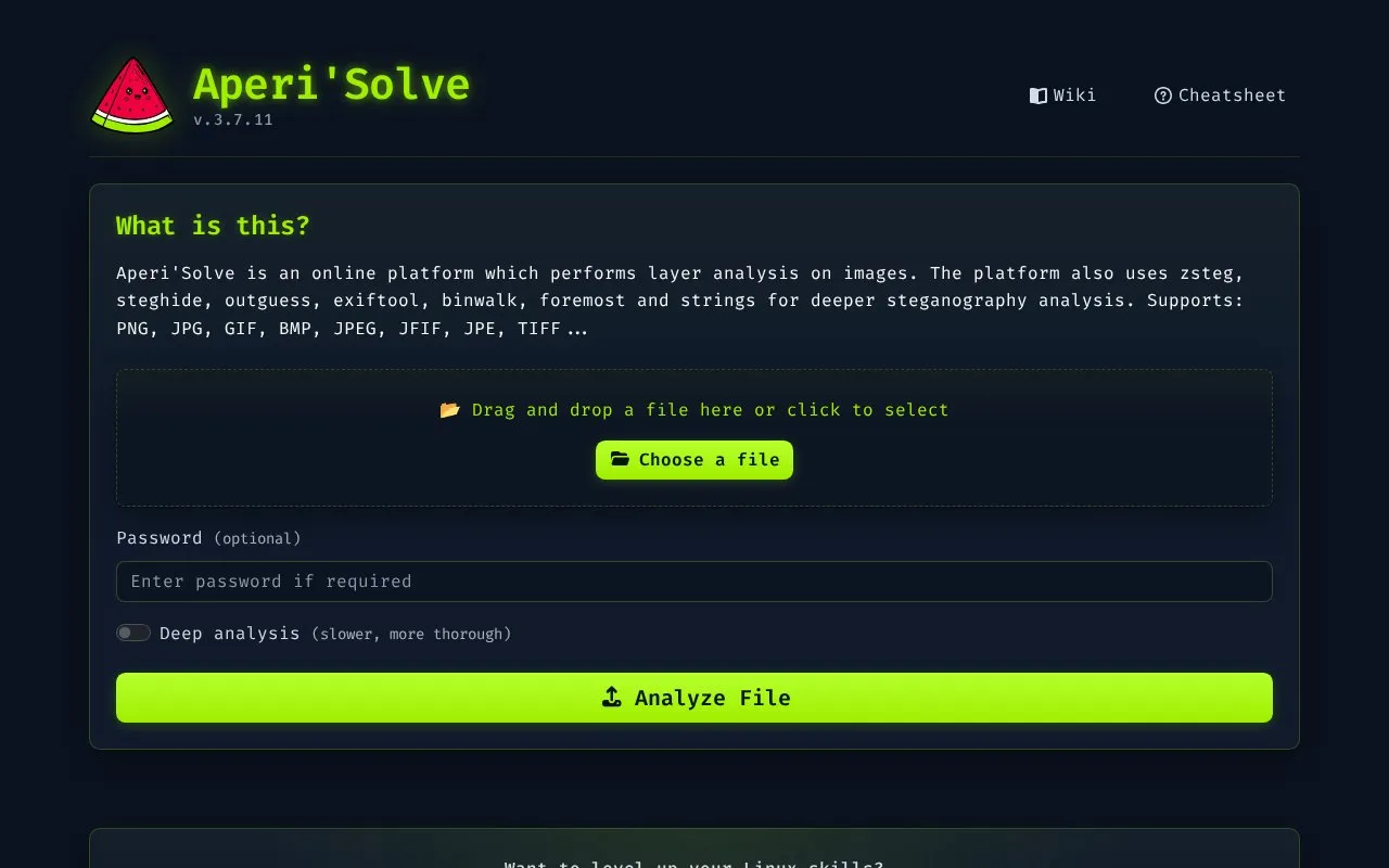 Aperisolve homepage screenshot