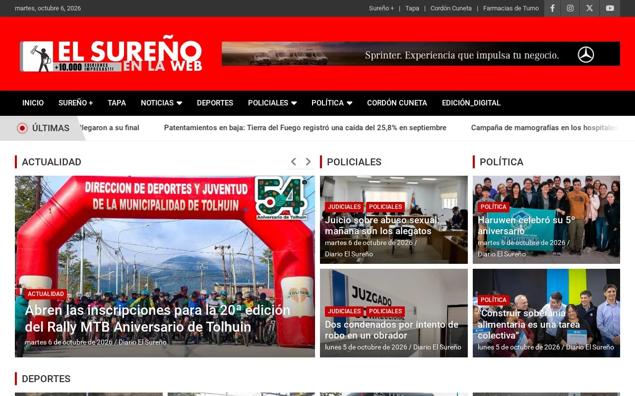 El Sureño homepage screenshot