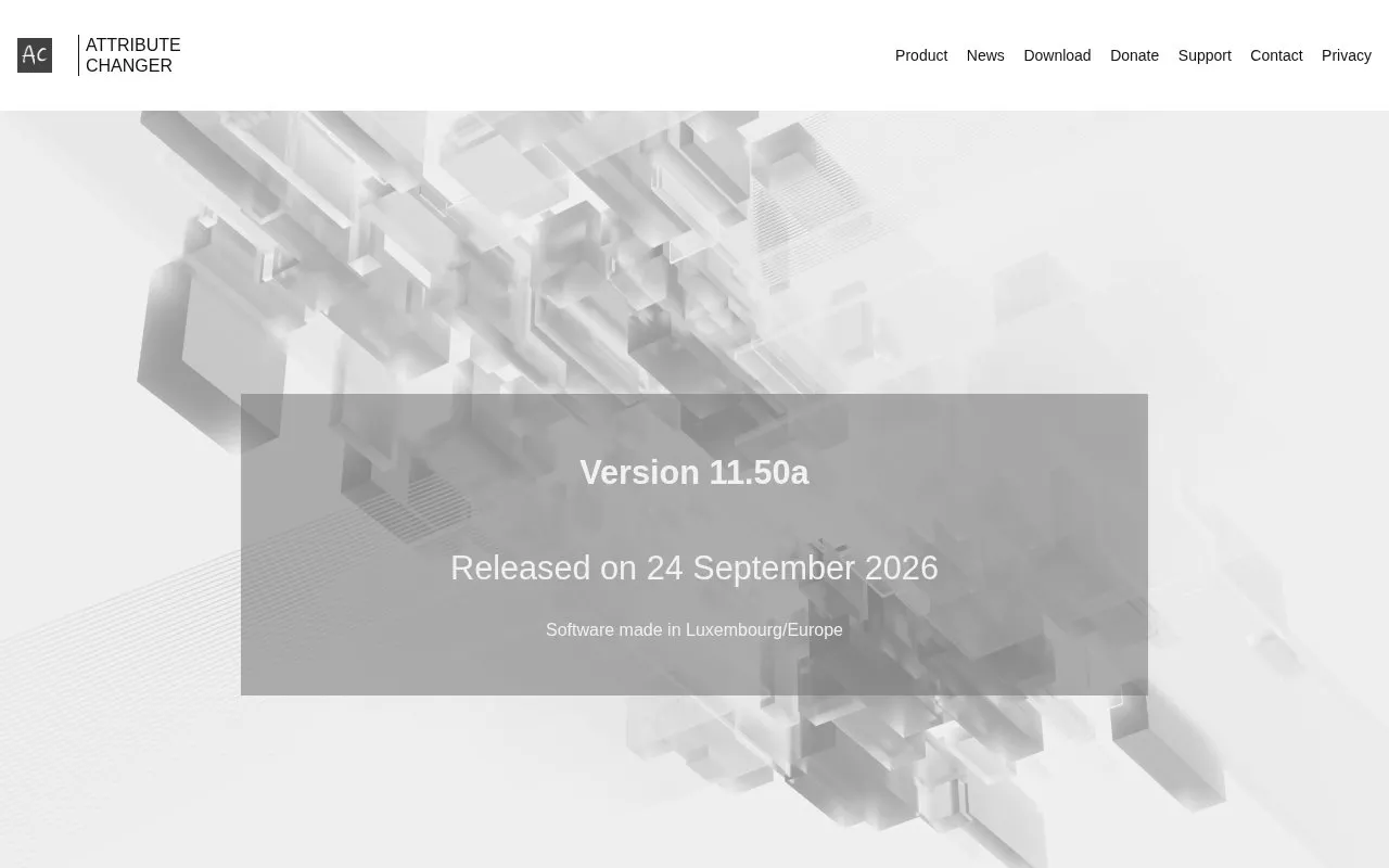 Attribute Changer homepage screenshot