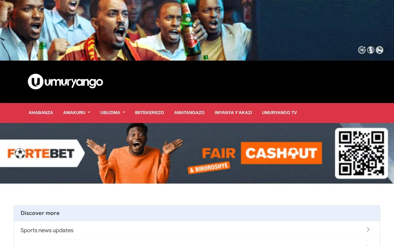 Umuryango homepage screenshot