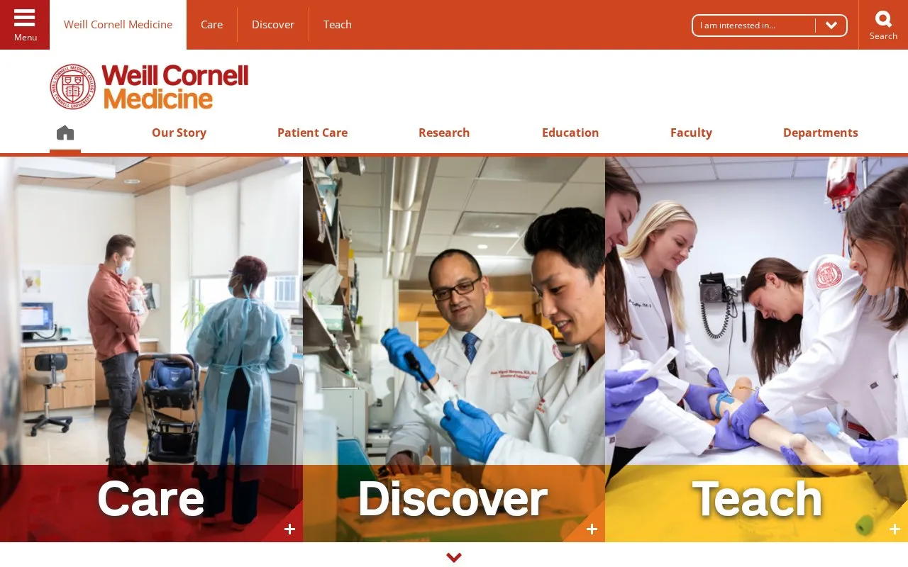 Weill Cornell Medicine homepage screenshot