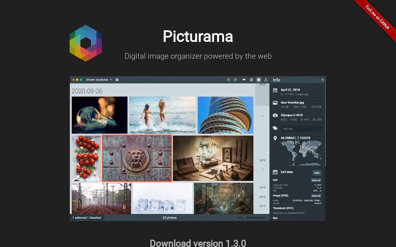 picturama homepage screenshot