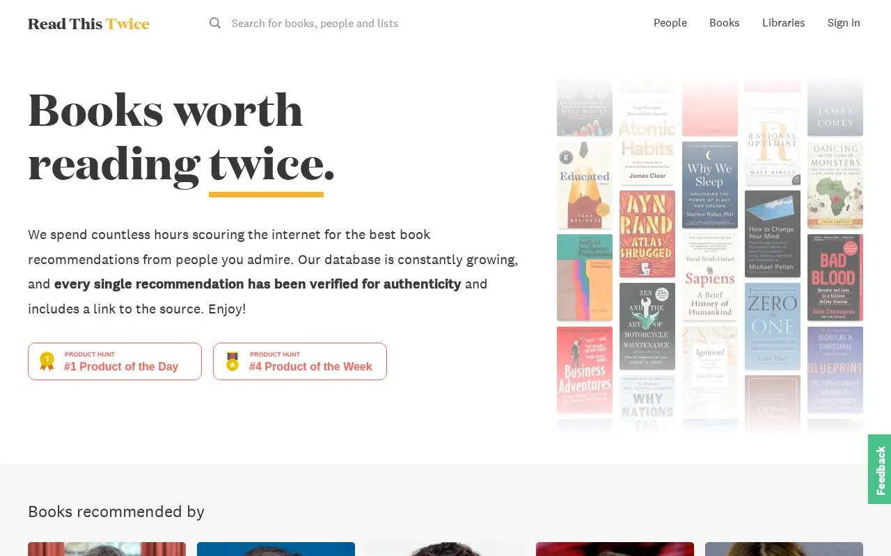 Read This Twice homepage screenshot
