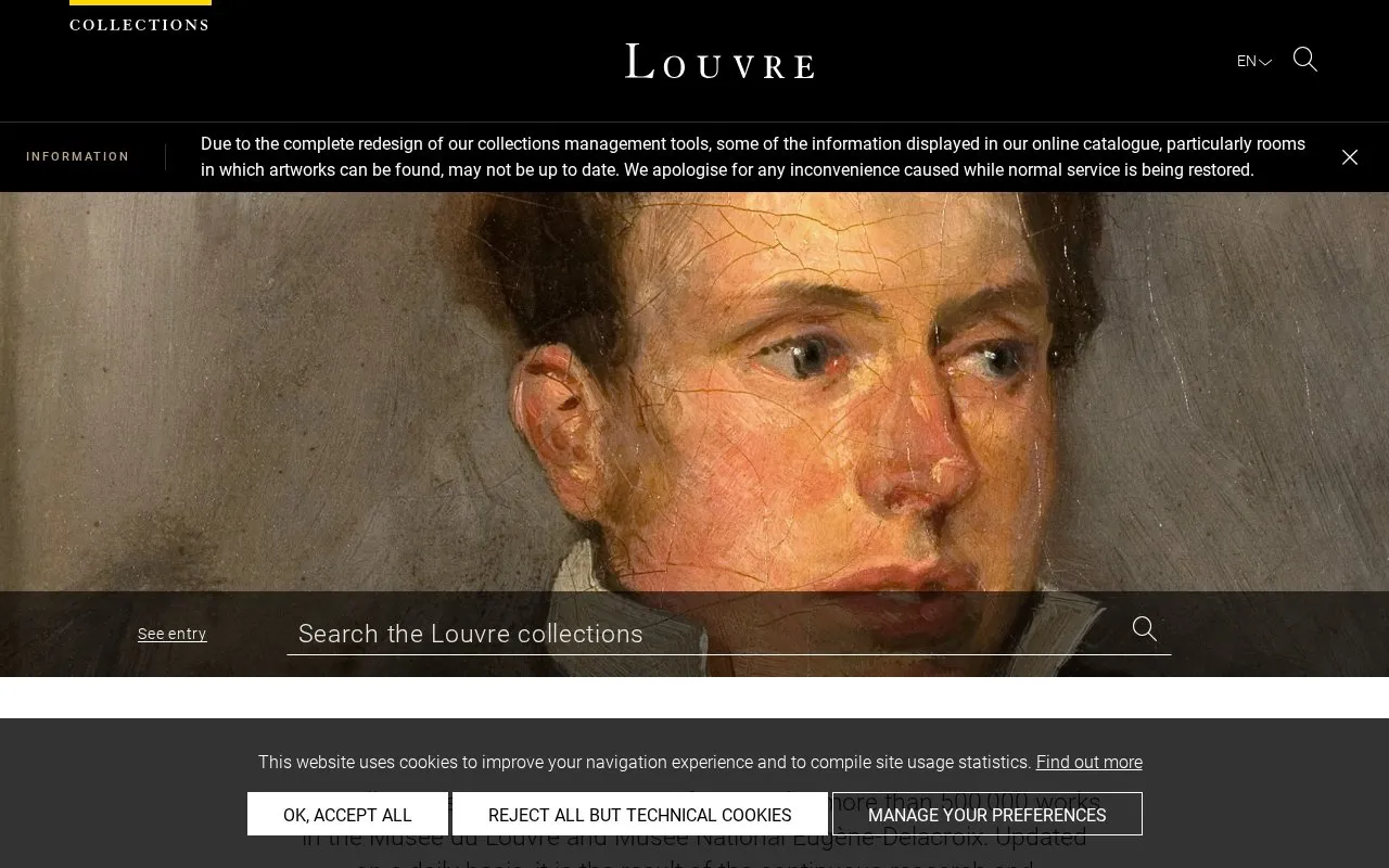 Louvre homepage screenshot