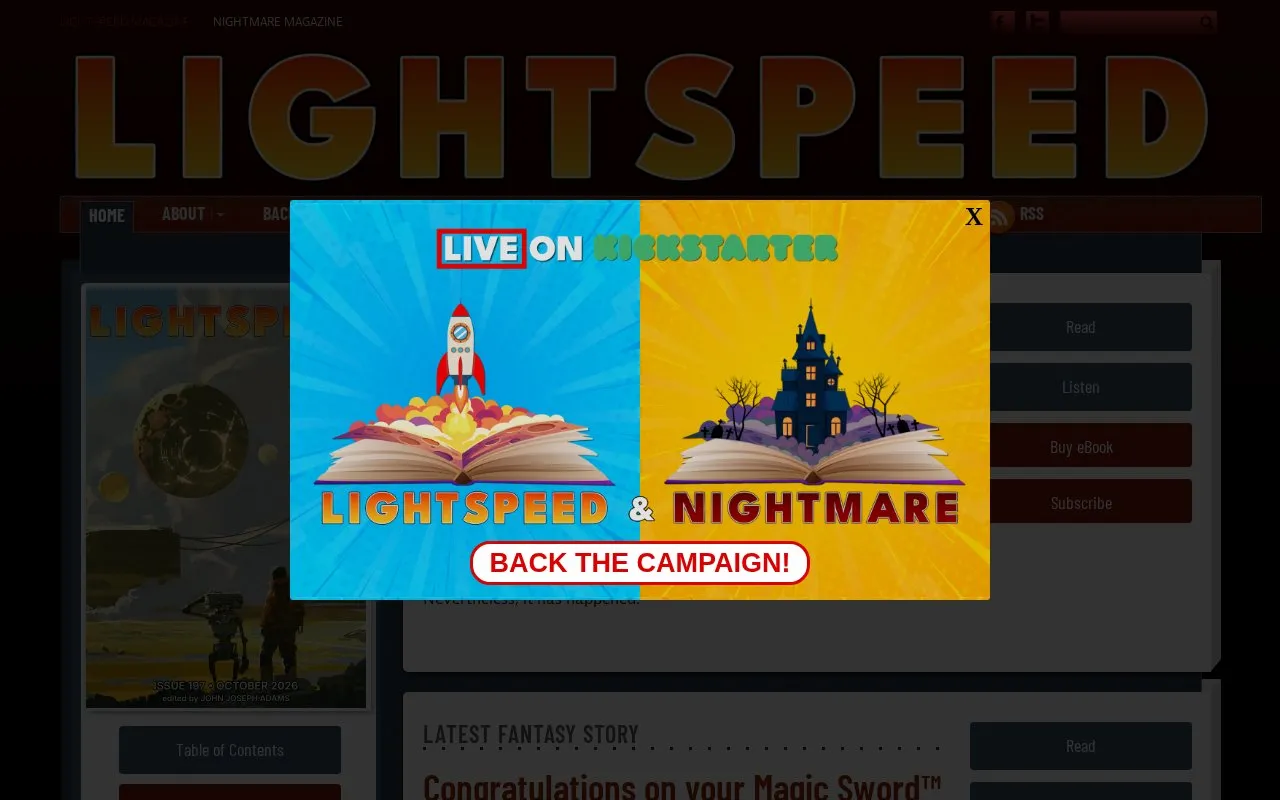 Lightspeed homepage screenshot