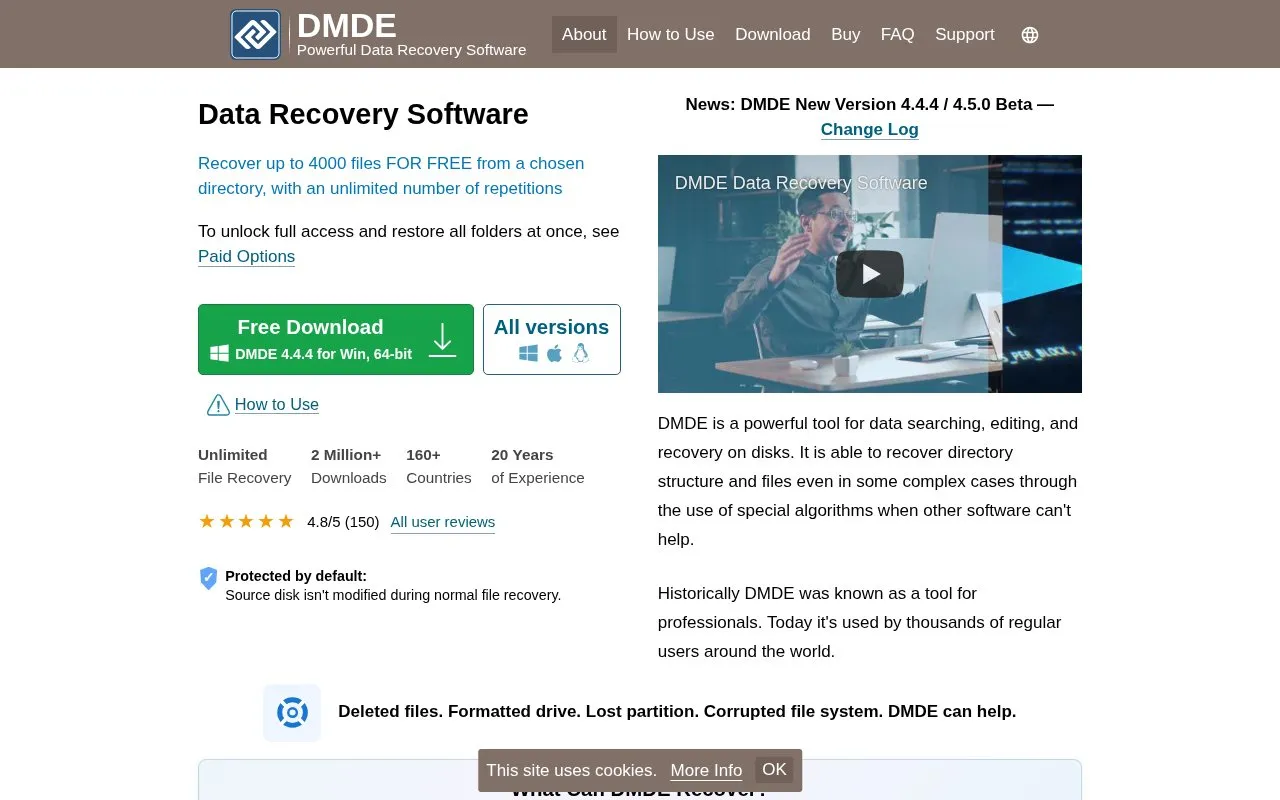 DMDE homepage screenshot