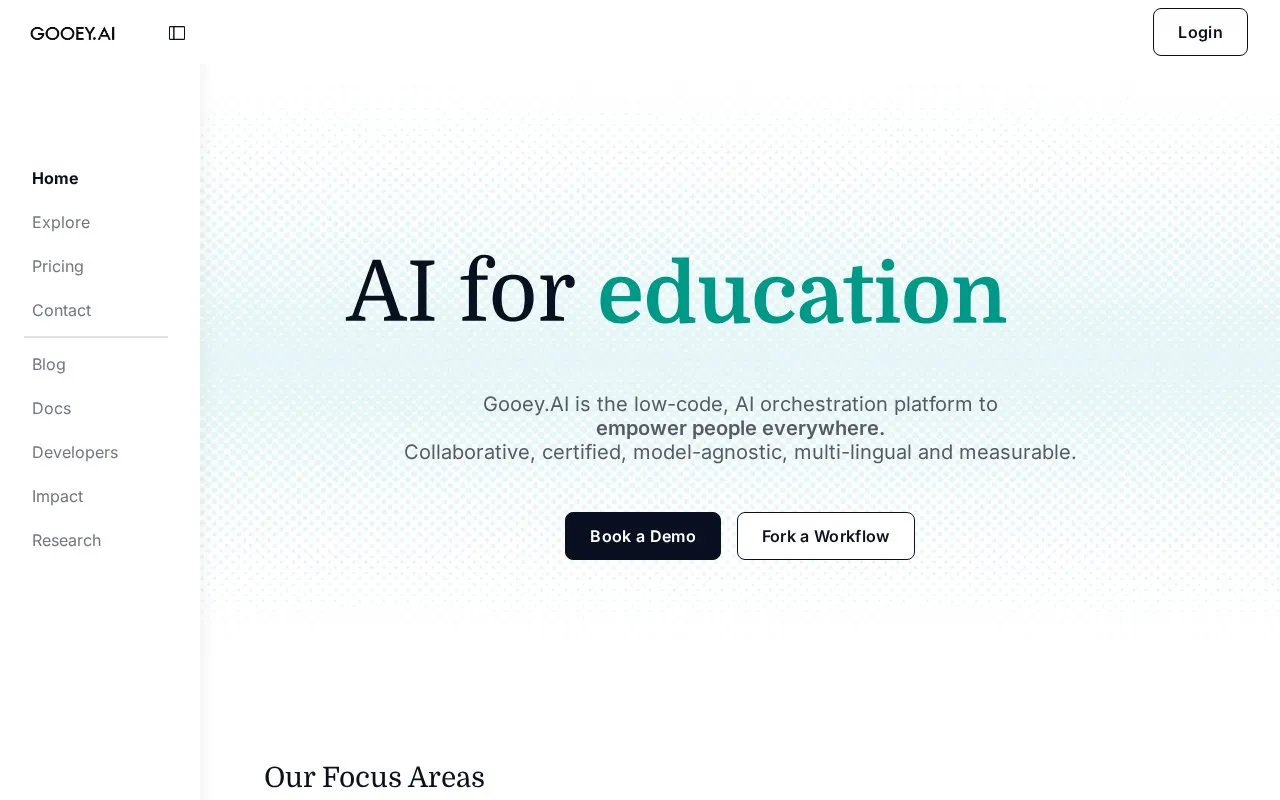 Gooey.AI homepage screenshot