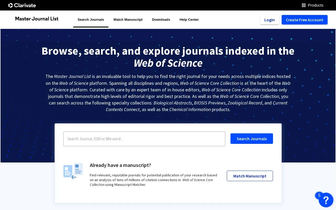 Clarivate homepage screenshot
