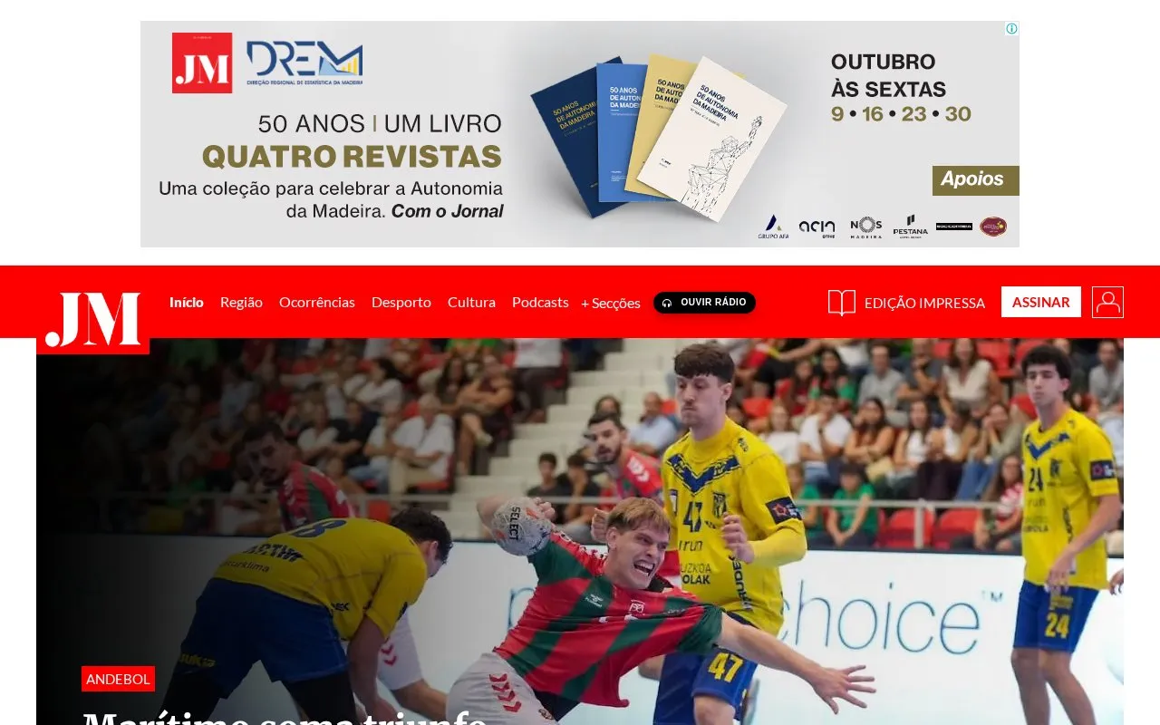 JM homepage screenshot