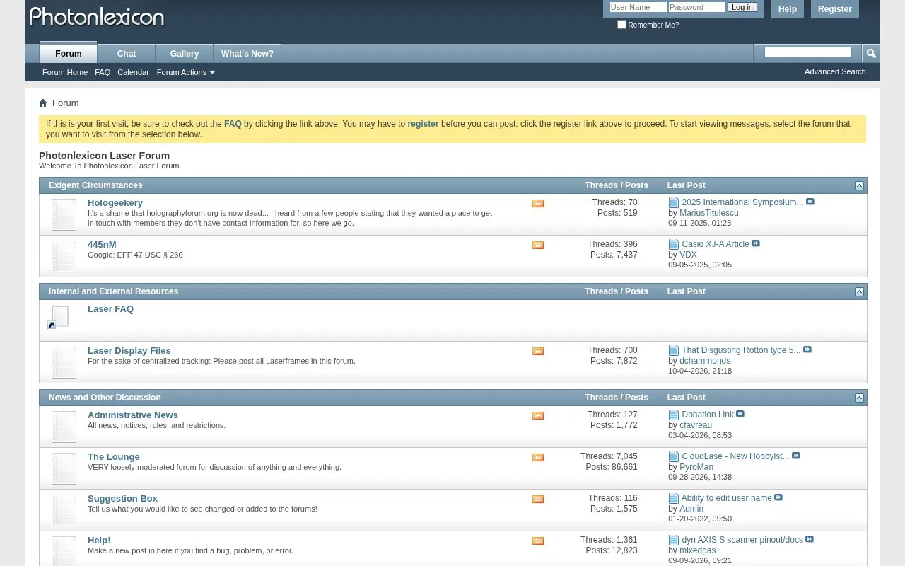 Photonlexicon homepage screenshot