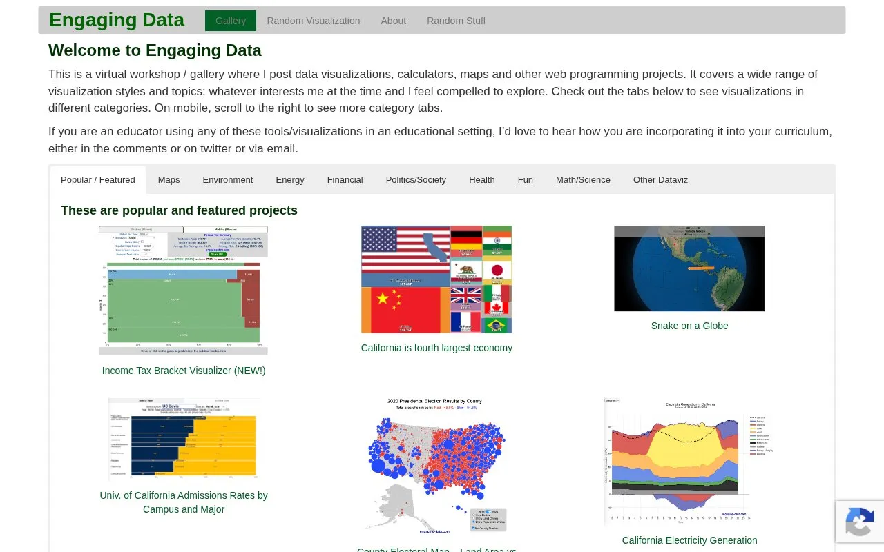 Engaging Data homepage screenshot