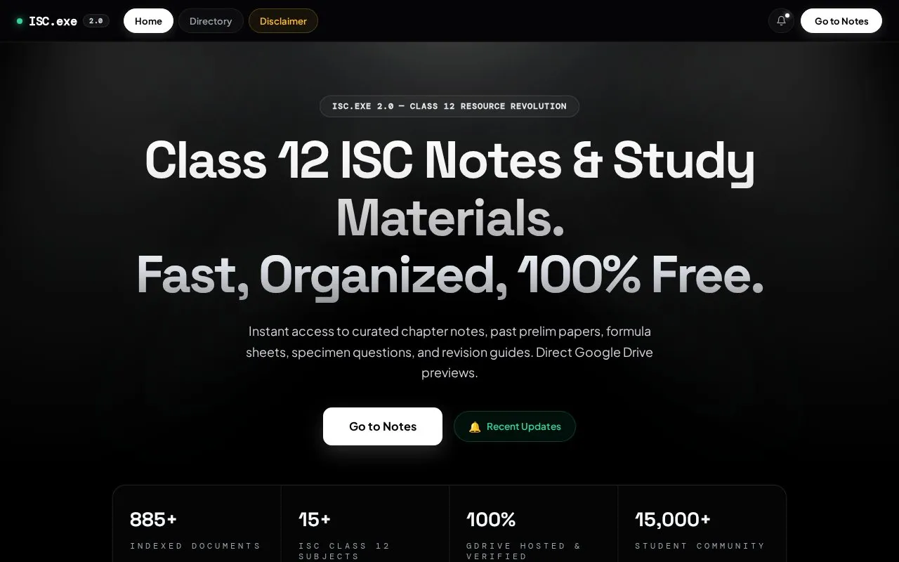 ISC.exe homepage screenshot