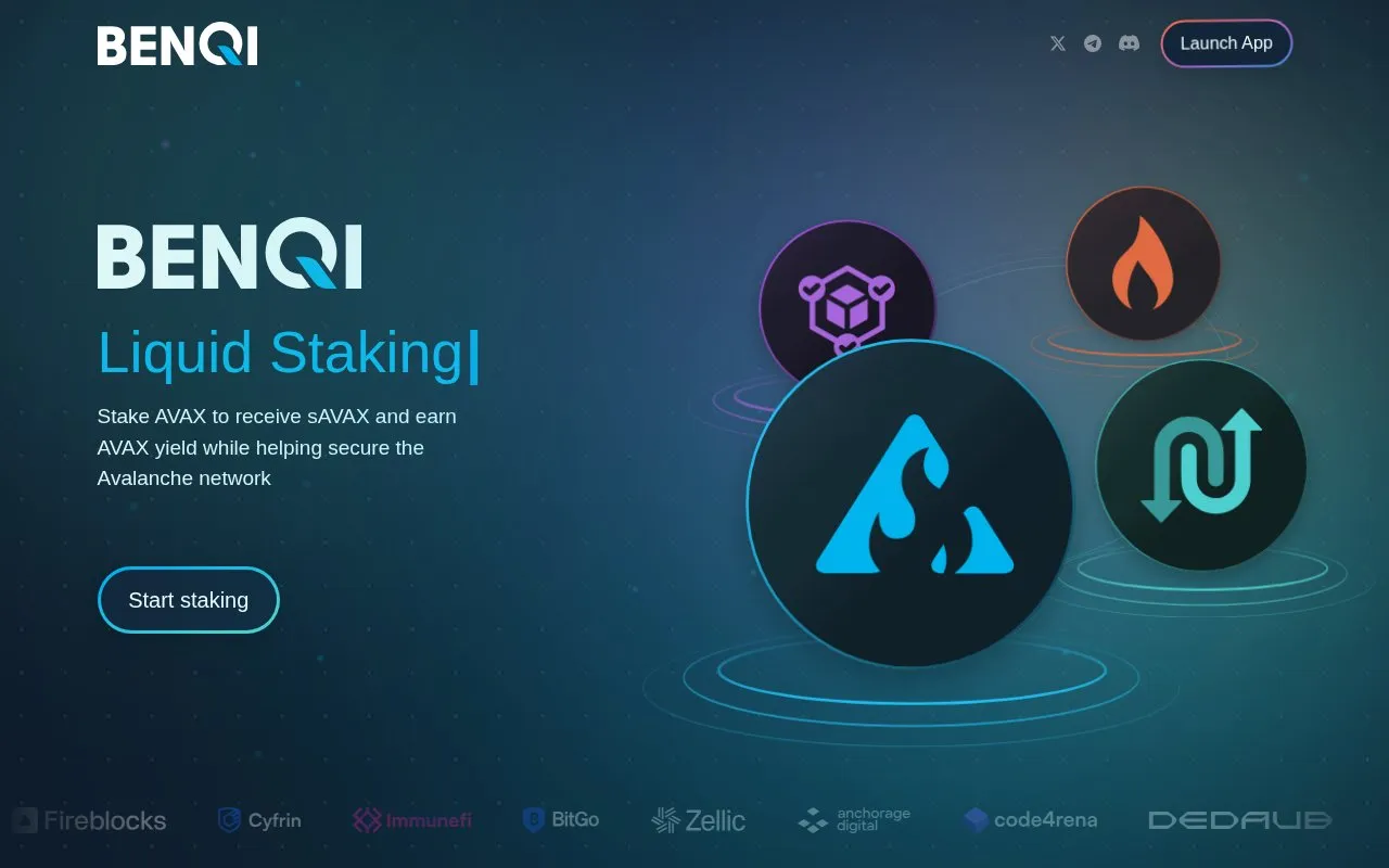 Benqi Lending homepage screenshot