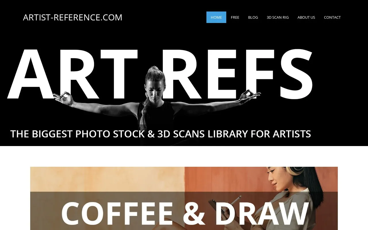 Artist Reference homepage screenshot