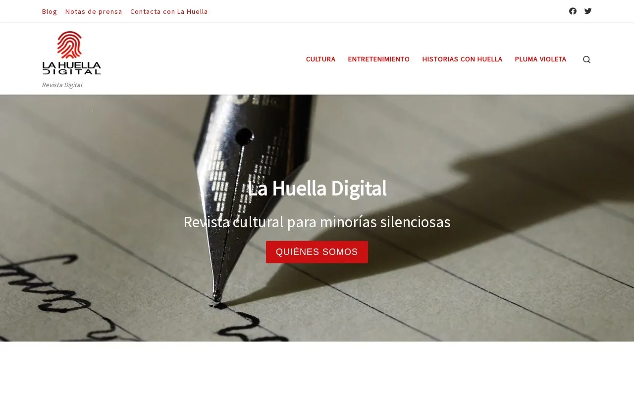 La huella digital homepage screenshot