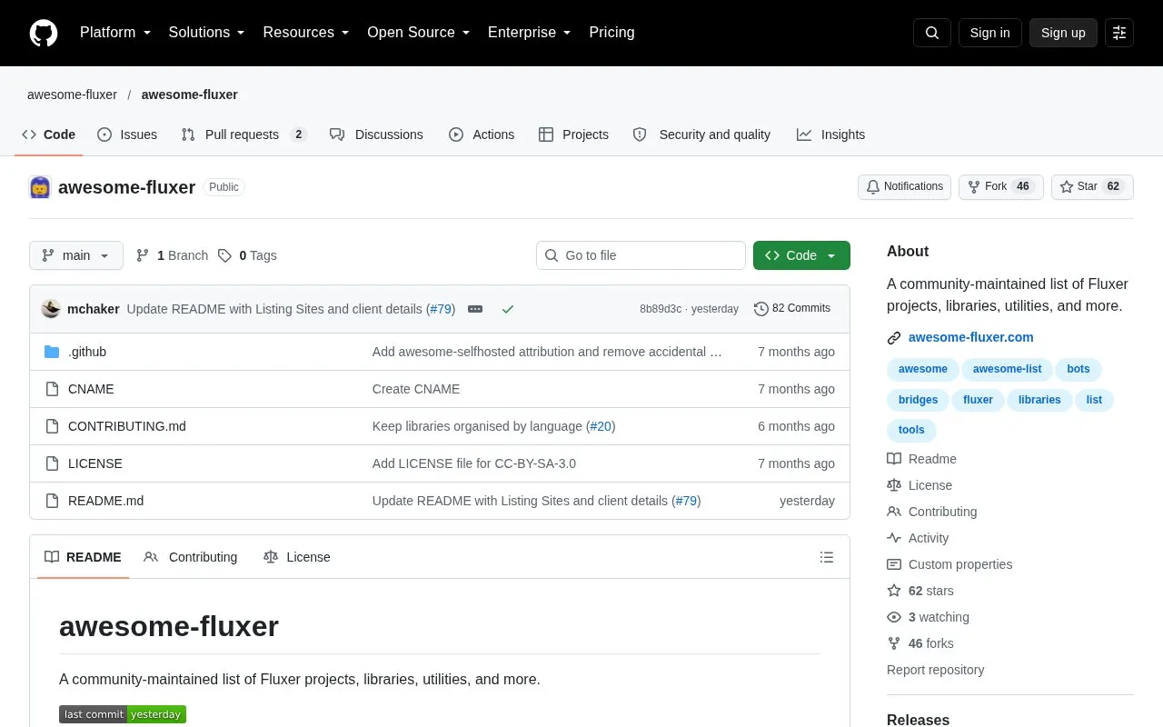 Awesome Fluxer homepage screenshot