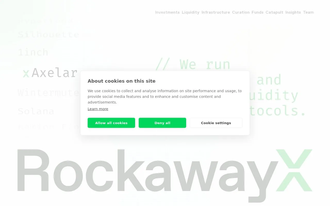 RockawayX homepage screenshot