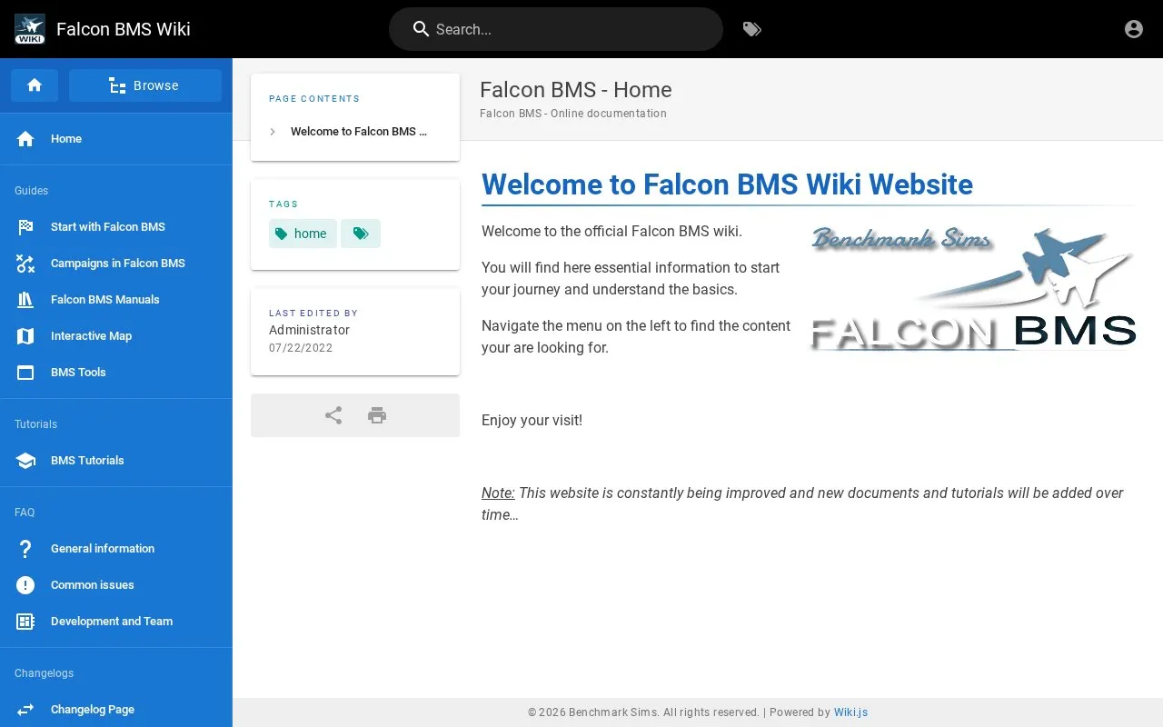 Wiki homepage screenshot