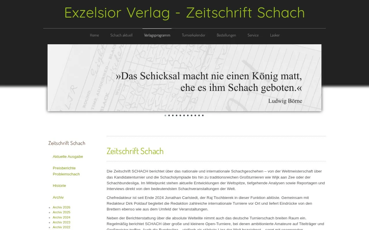 Schach homepage screenshot