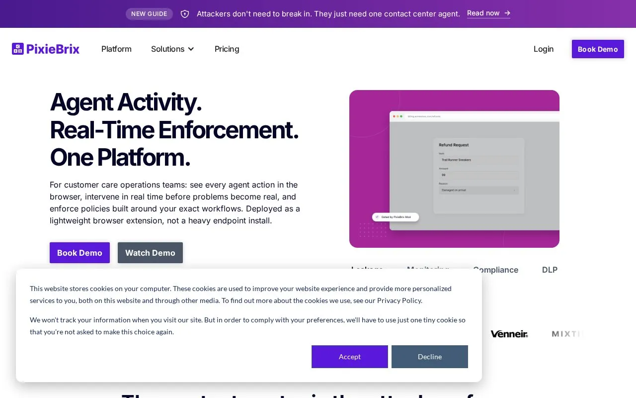 PixieBrix homepage screenshot