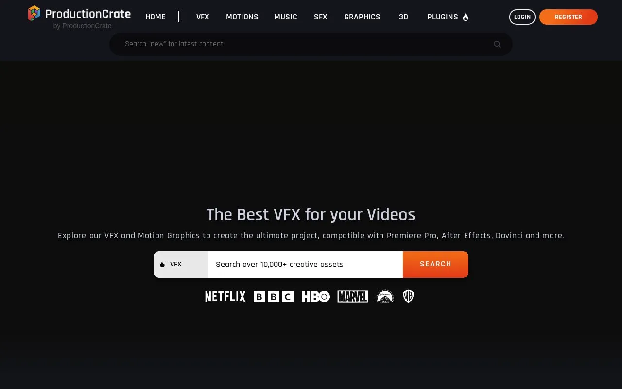 FootageCrate homepage screenshot