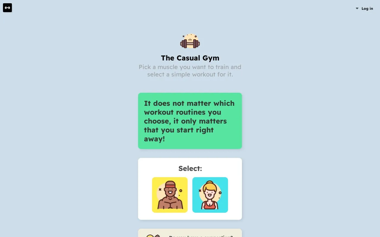 The Casual Gym homepage screenshot