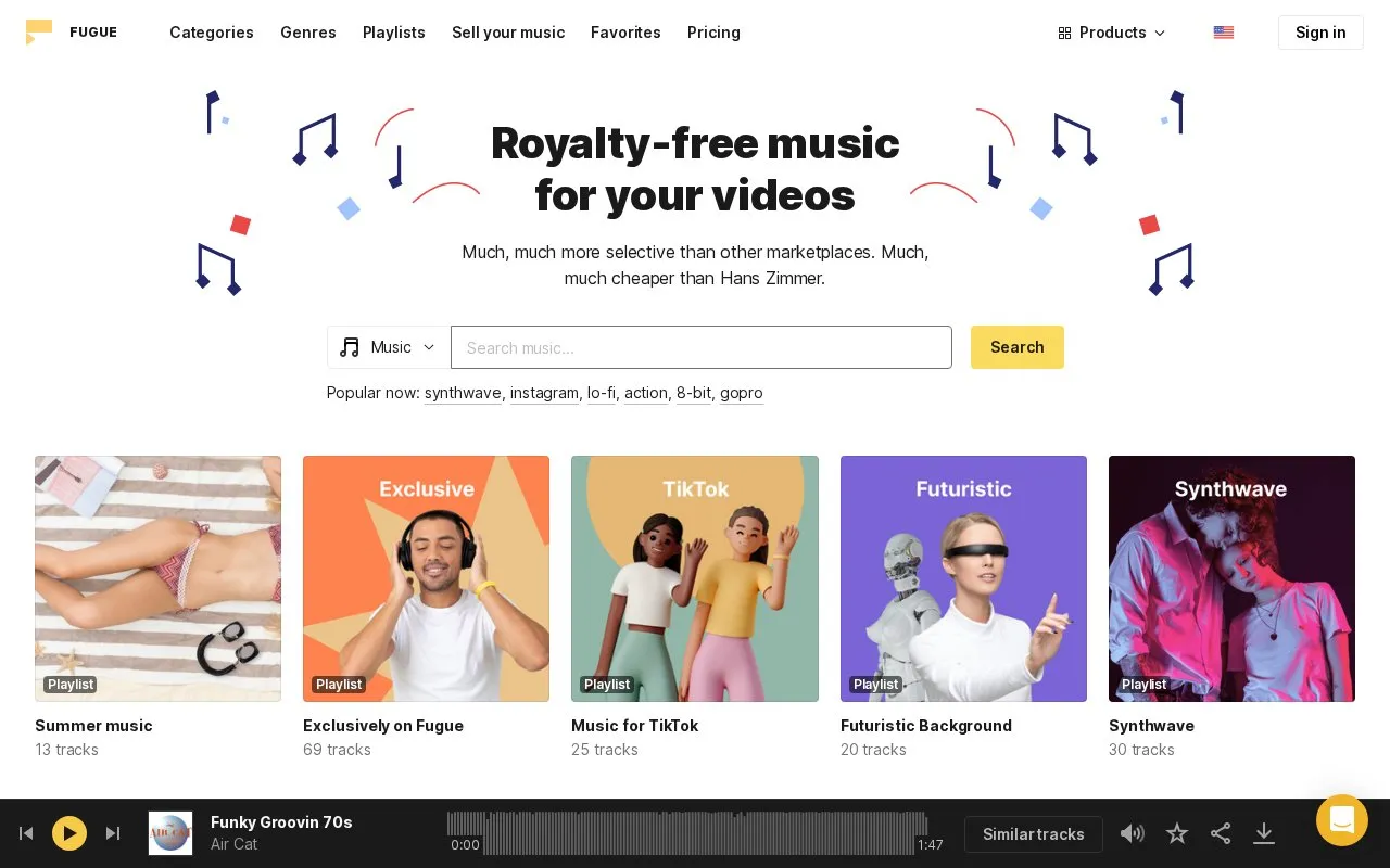Fugue homepage screenshot